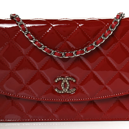 Chanel Patent Quilted Brilliant Wallet On Chain WOC Red 8 of 11
