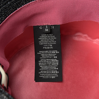 Gucci Straw Pearl Embellished Notte Hat S 56 4 of 5