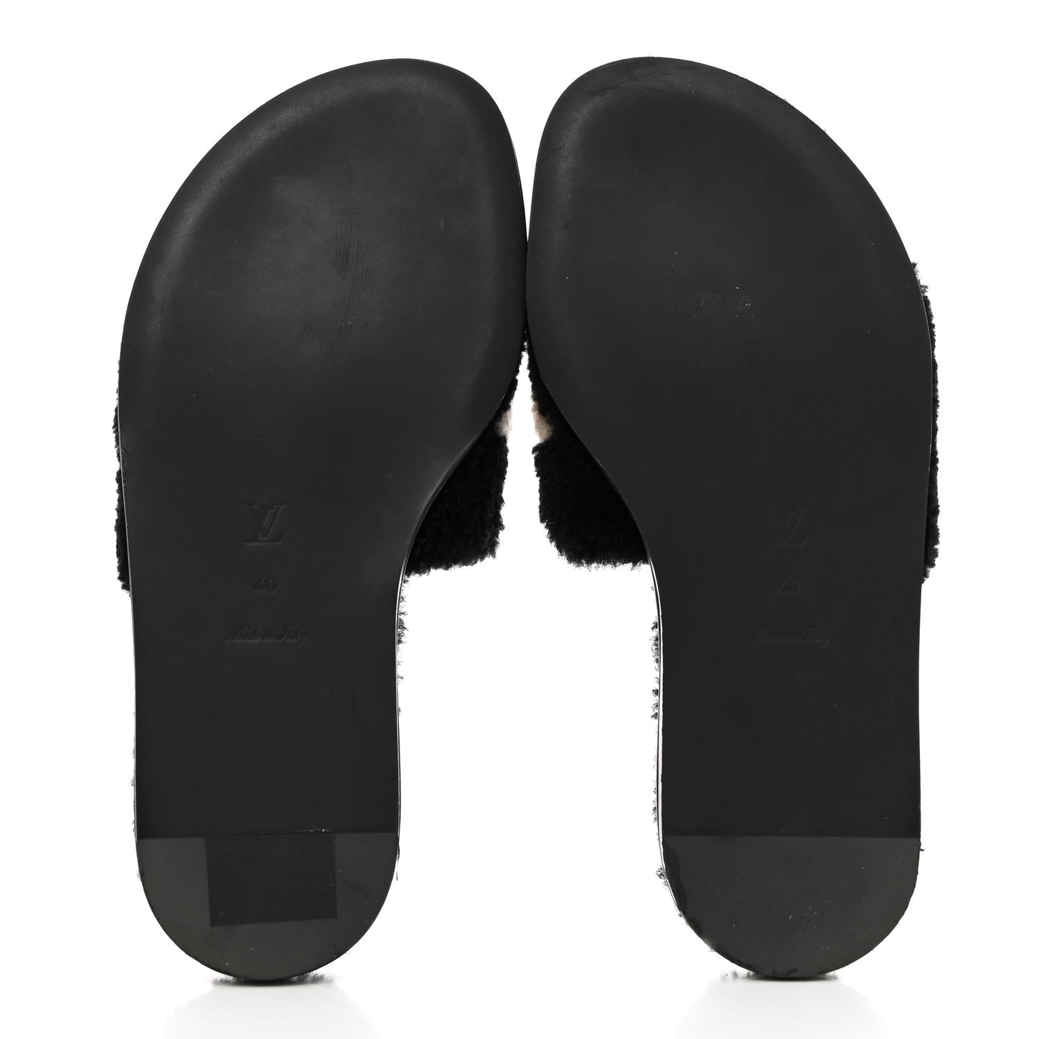 Louis Vuitton Shearling Magnetic Flat Mule 40 Black 5 of 9