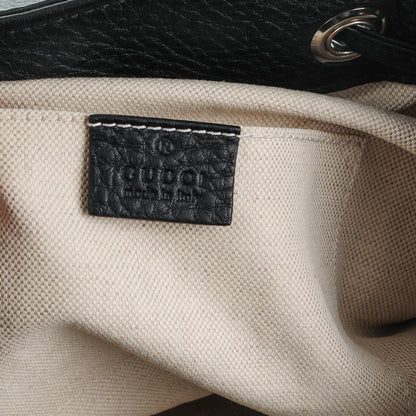 Gucci Cellarius Calfskin Medium Bamboo Backpack Black 6 of 7