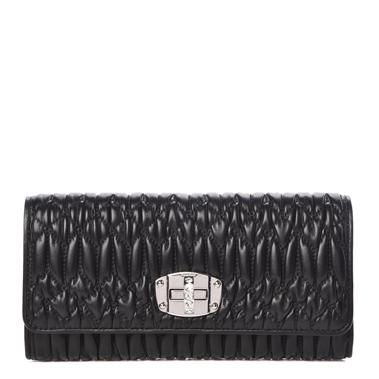 Nappa Matelasse Flap Wallet Black