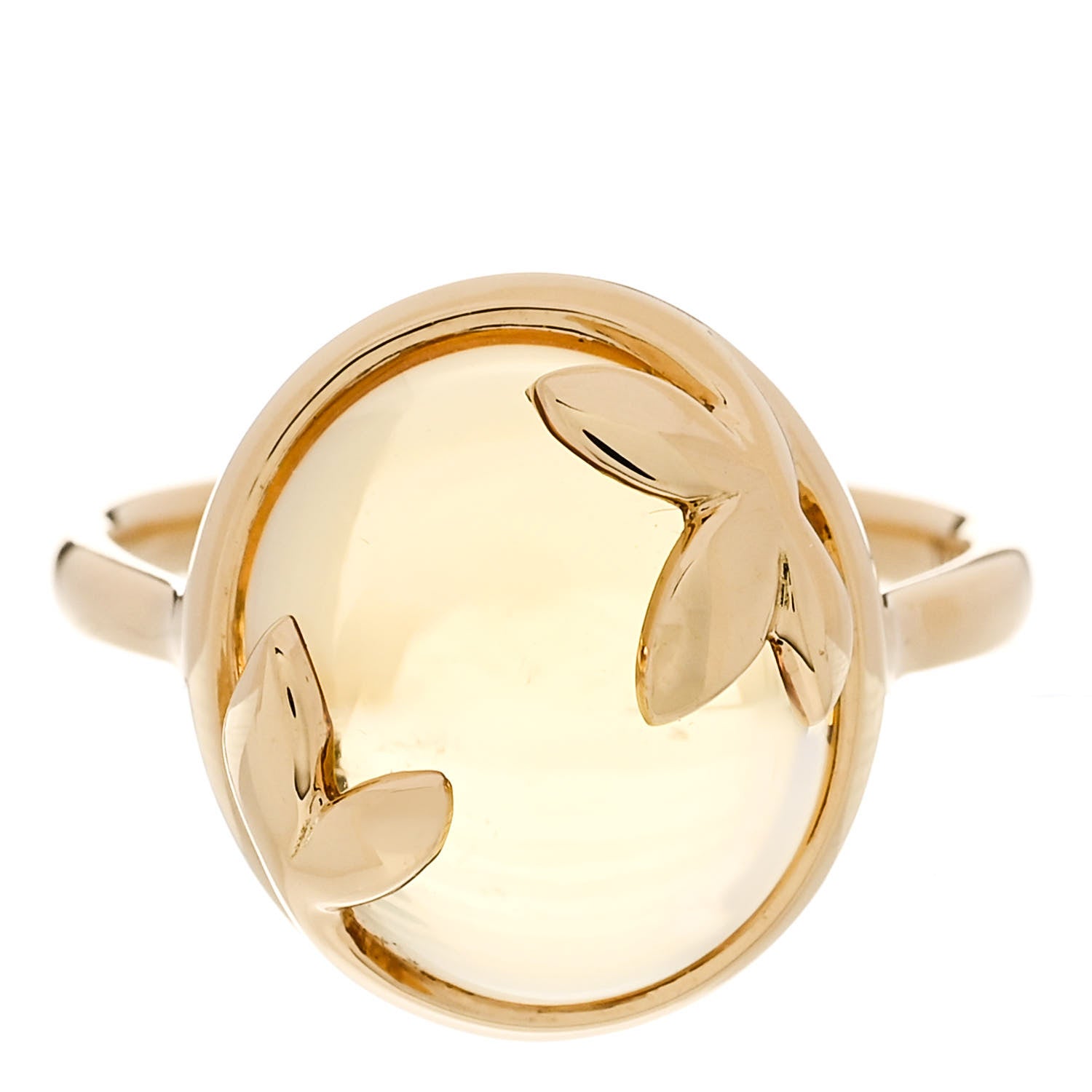Tiffany 18K Yellow Gold Citrine Paloma Picasso Olive Leaf Ring 54 6.75 1 of 6