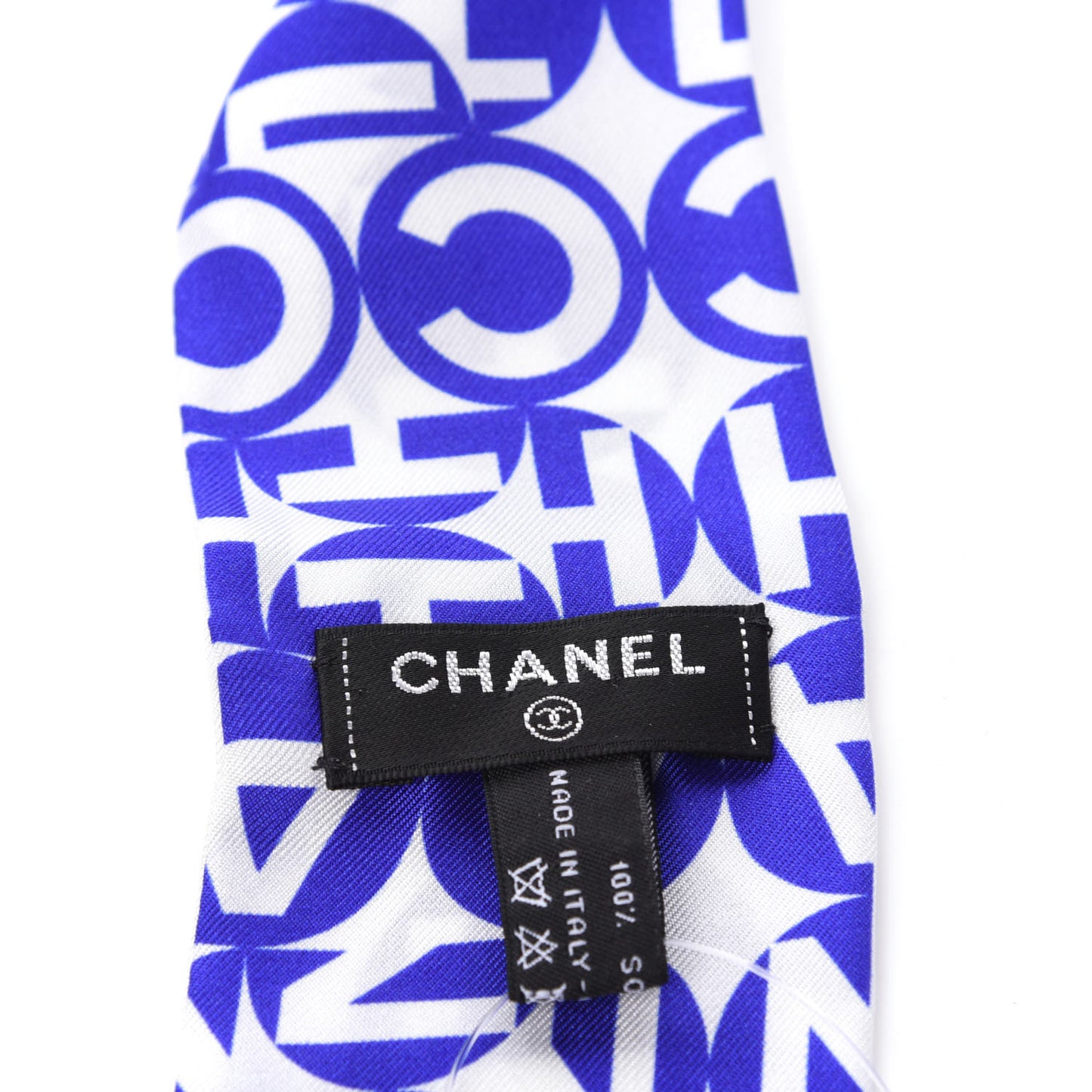 Silk Twill Slim Bandeau Scarf Blue Pink