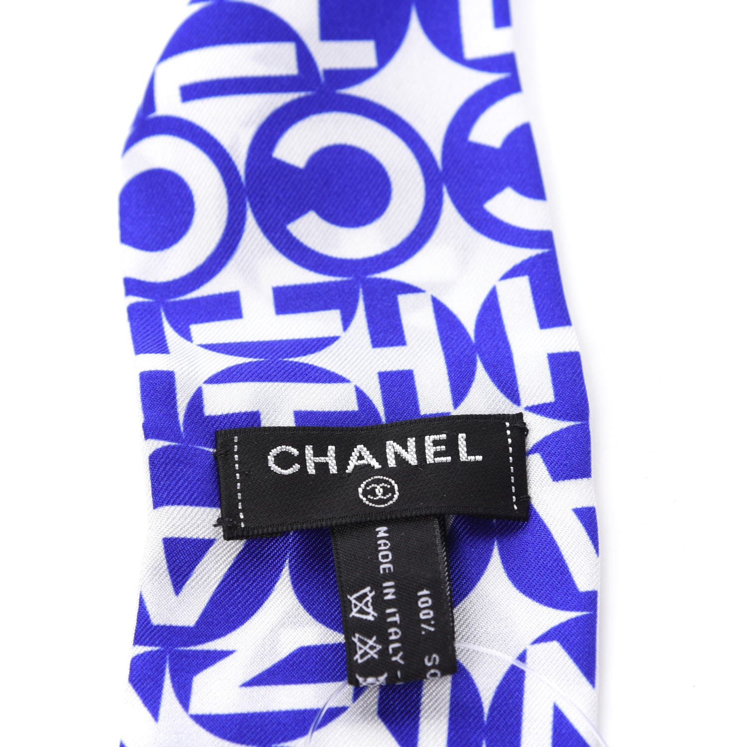 Chanel Silk Twill Slim Bandeau Scarf Blue Pink 2 of 2