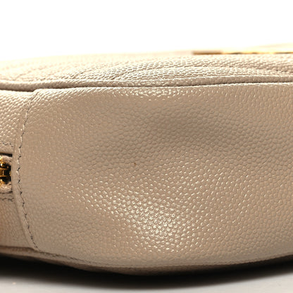 Saint Laurent Grain De Poudre Matelasse Monogram Mini Lou Camera Bag Dark Beige 9 of 11