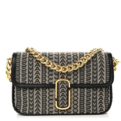Marc Jacobs Cotton Jacquard The Monogram J Marc Shoulder Bag Beige Multi 1 of 9