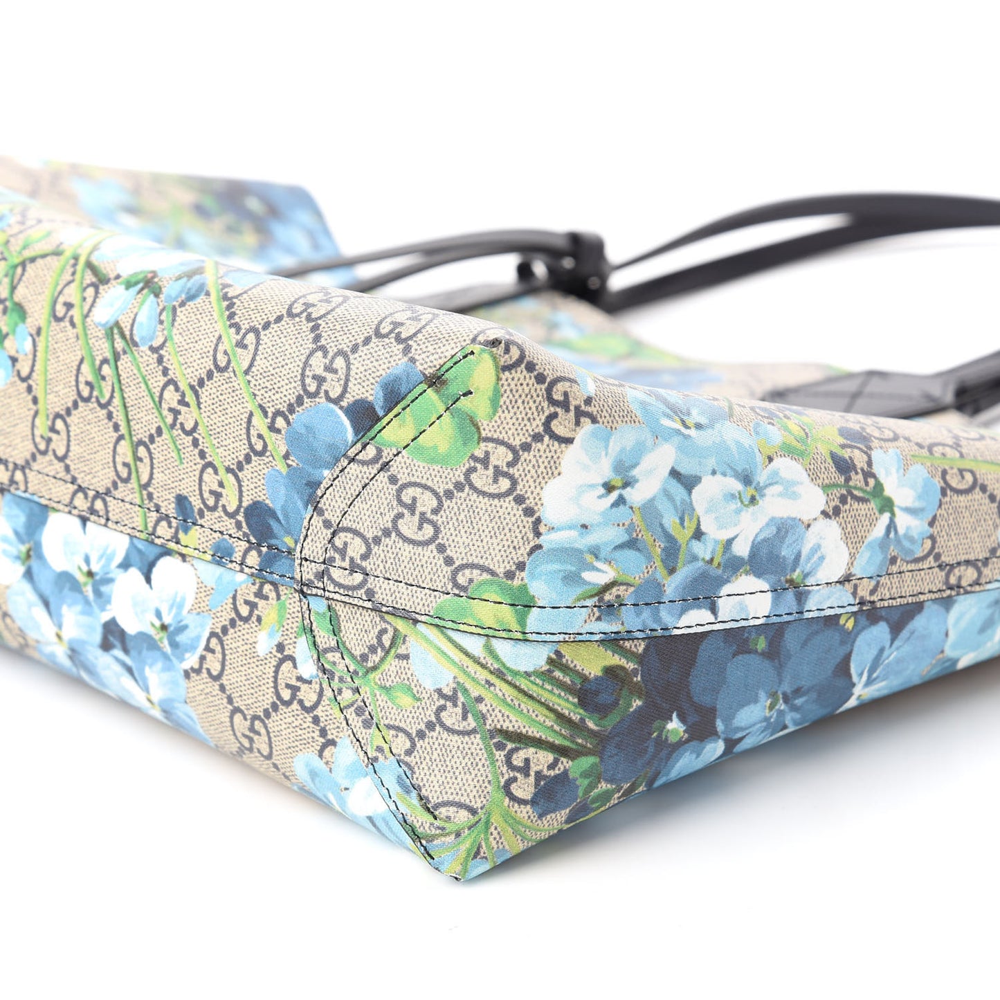 GG Supreme Monogram Blooms Medium Reversible Tote Beige Blue Navy
