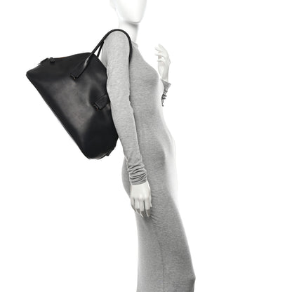 The Row Polished Saddle Calfskin Large Devon Bag Black 2 of 9