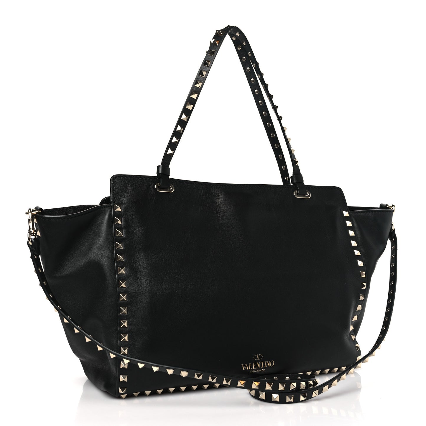 Vitello Medium Rockstud Tote Black