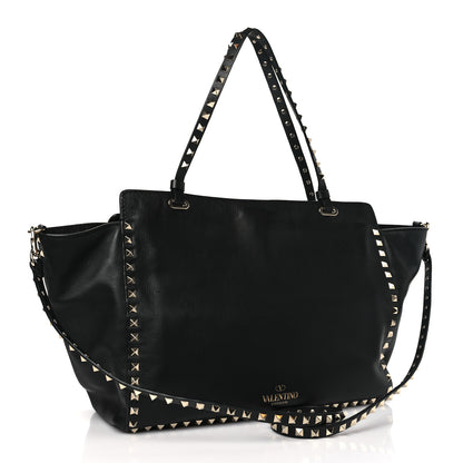 Valentino Garavani Vitello Medium Rockstud Tote Black 3 of 8