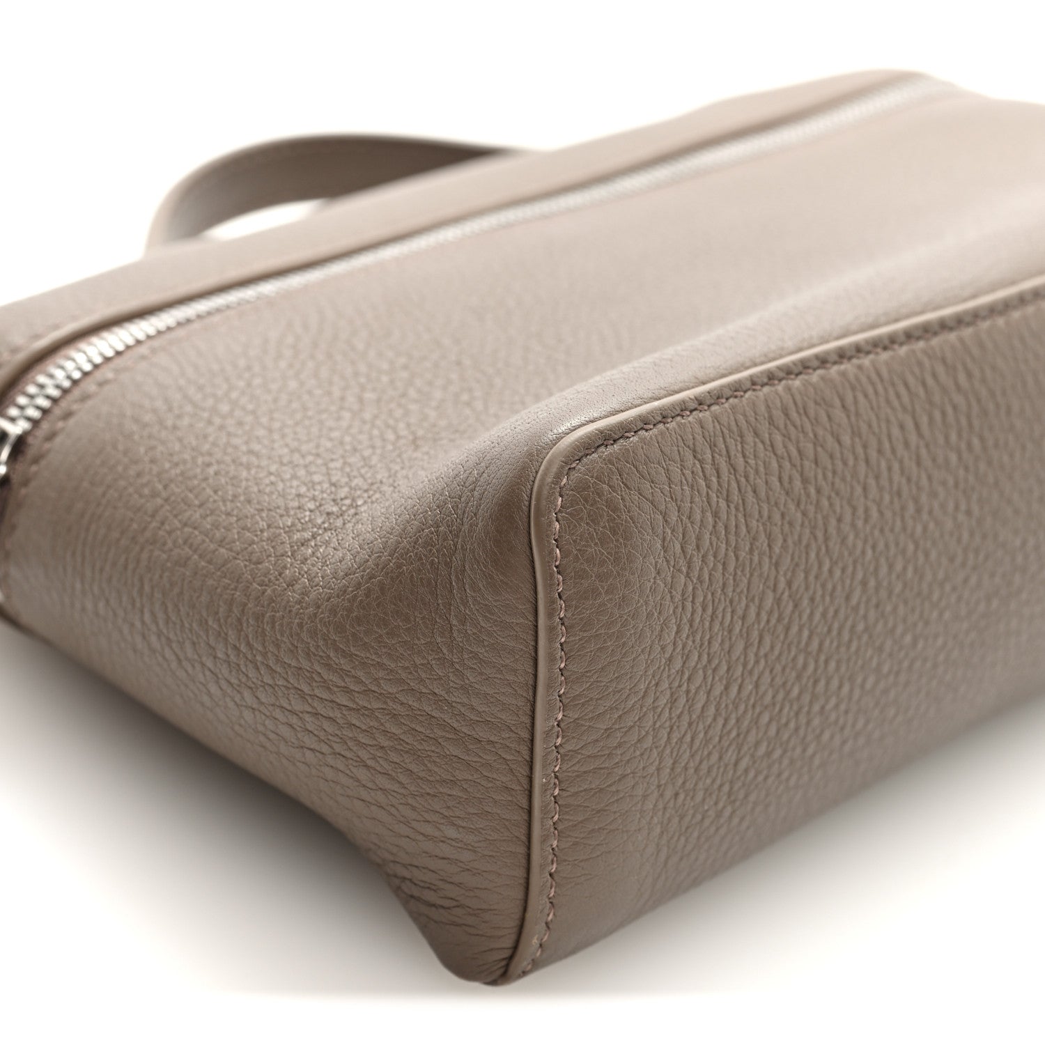 Loro Piana Grained Calfskin L19 Extra Pocket Pouch Warm Mastic 8 of 9