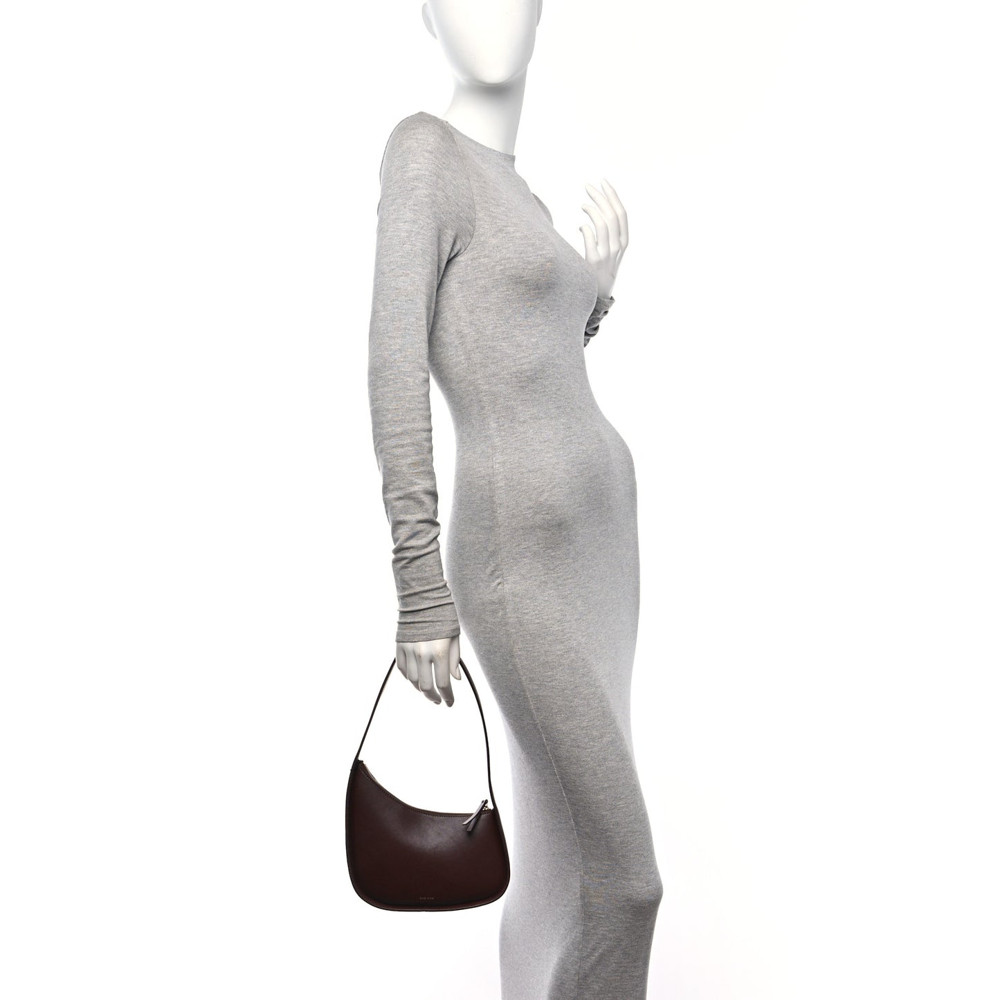 Smooth Calfskin Half Moon Shoulder Bag Raisin