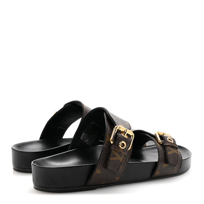 Louis Vuitton Monogram Bom Dia Mule Sandals 36.5 Black 5 of 10