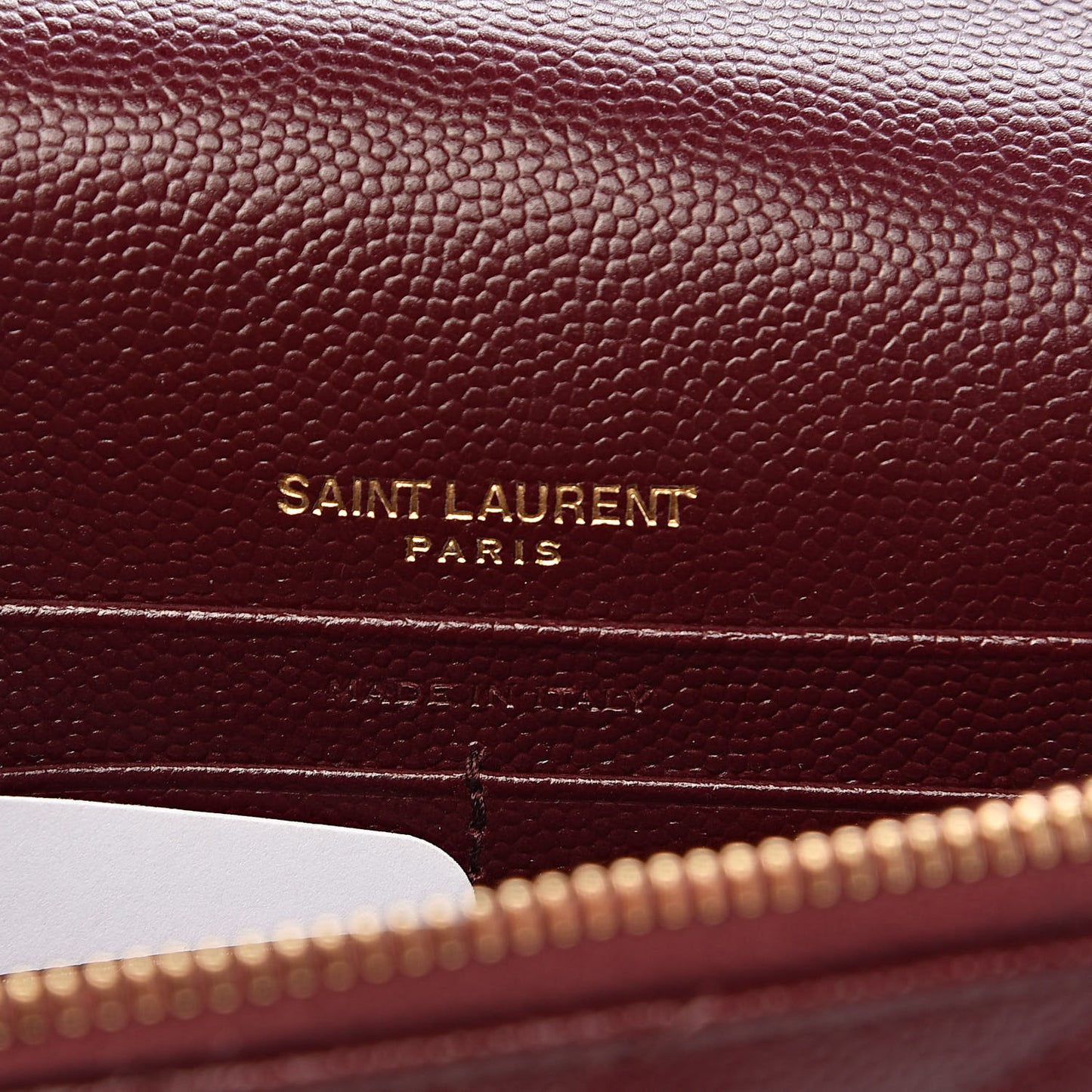 Grain De Poudre Matelasse Chevron Monogram Envelope Chain Wallet Rouge Legion