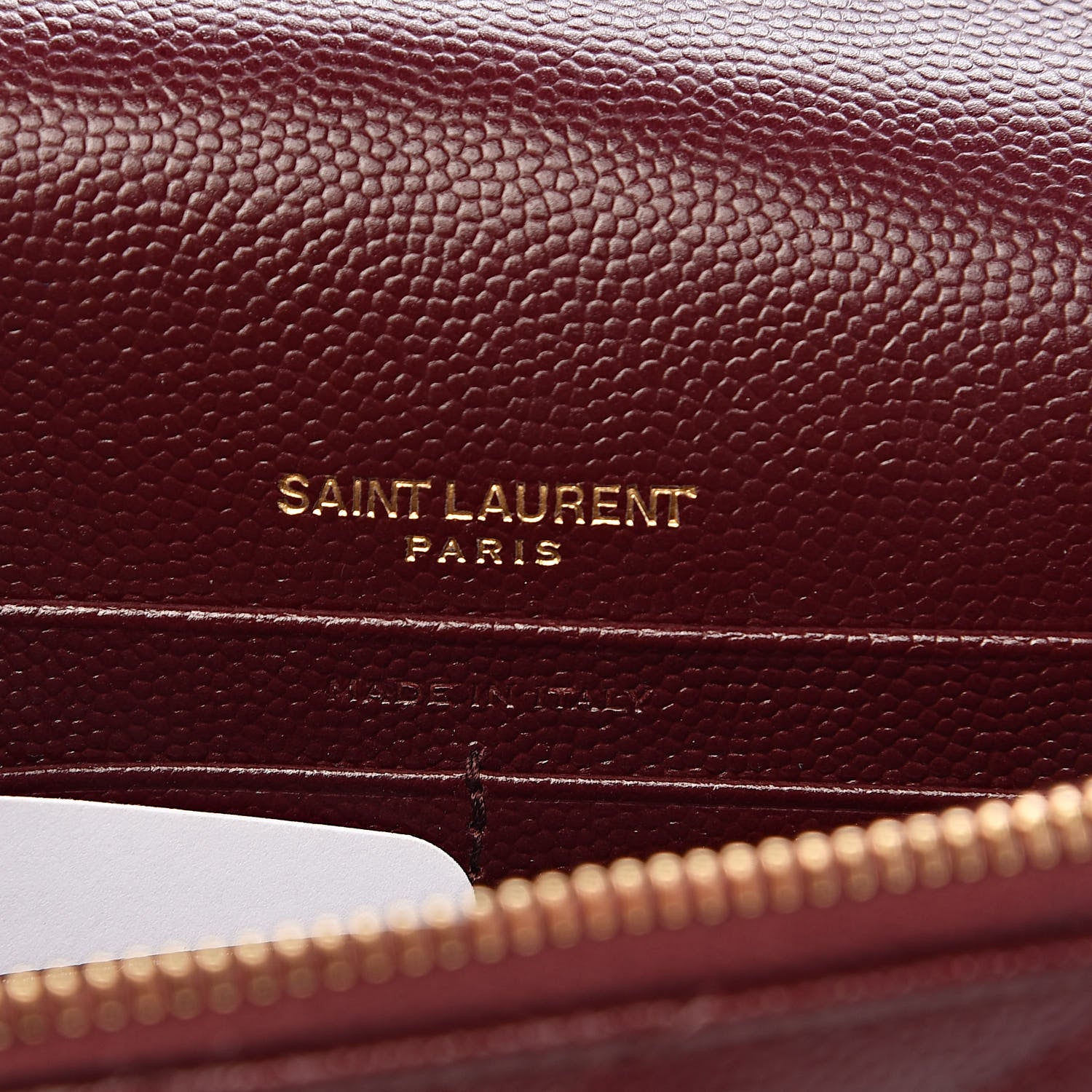 Saint Laurent Grain De Poudre Matelasse Chevron Monogram Envelope Chain Wallet Rouge Legion 6 of 9