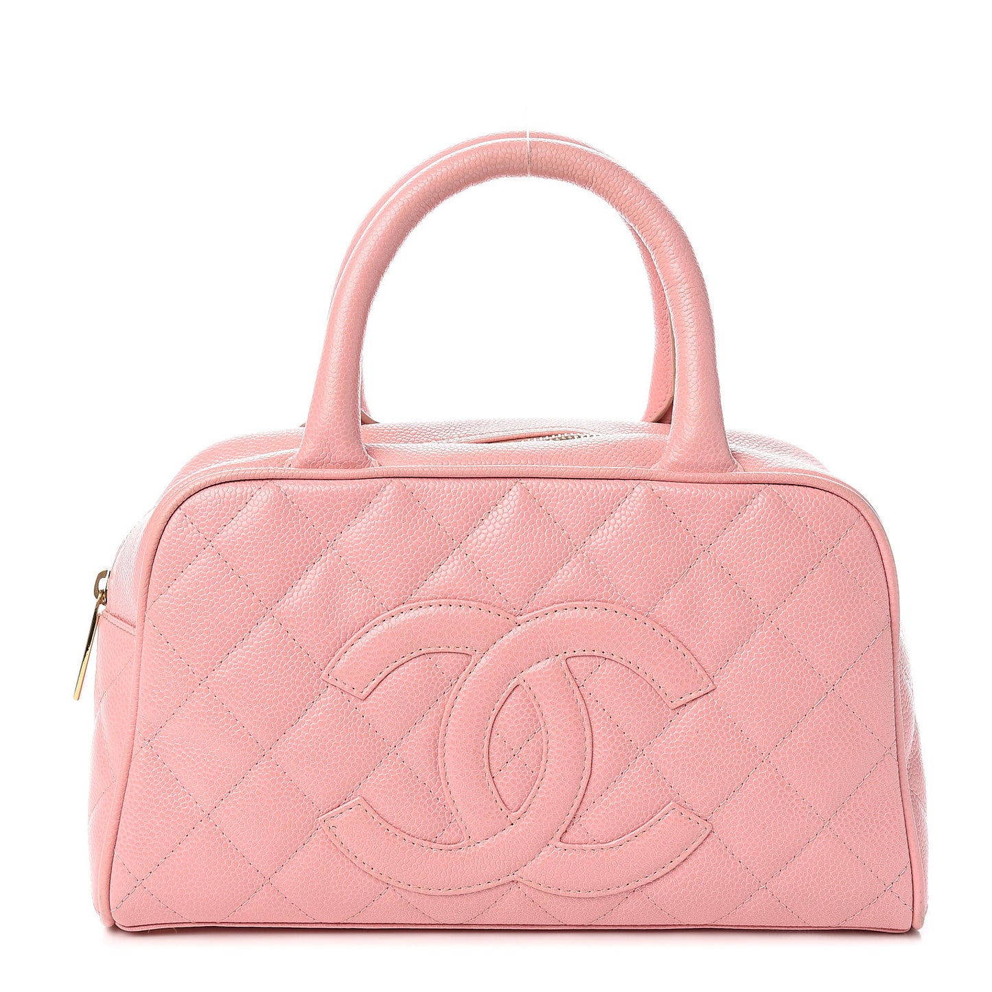 Caviar Quilted Small Bowler Pink