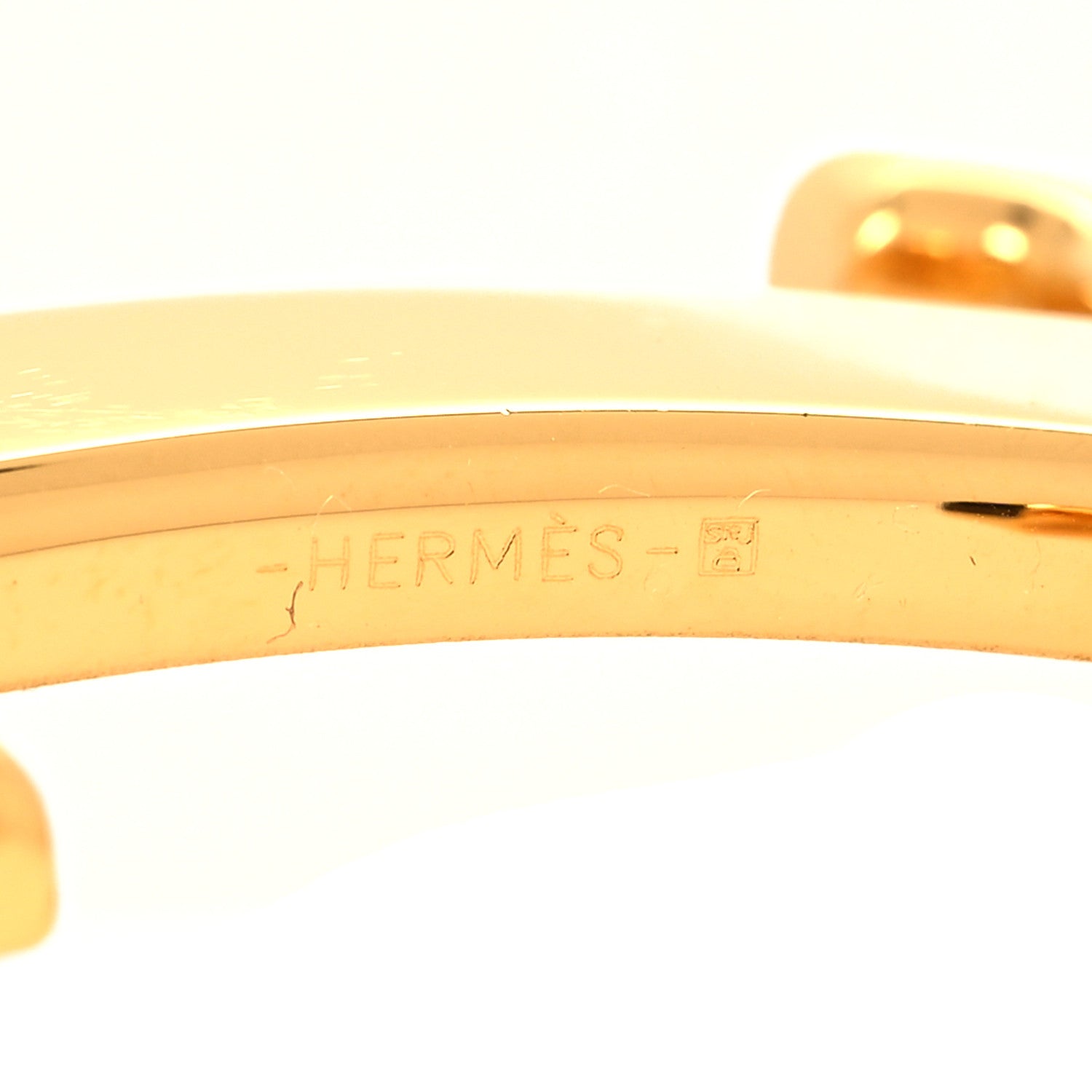 Hermes Brass Gold Plated Polished 32mm H Belt Buckle 3 of 4