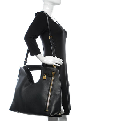 Tom Ford Calfskin Large Alix Padlock Zip Shoulder Bag Black 2 of 18