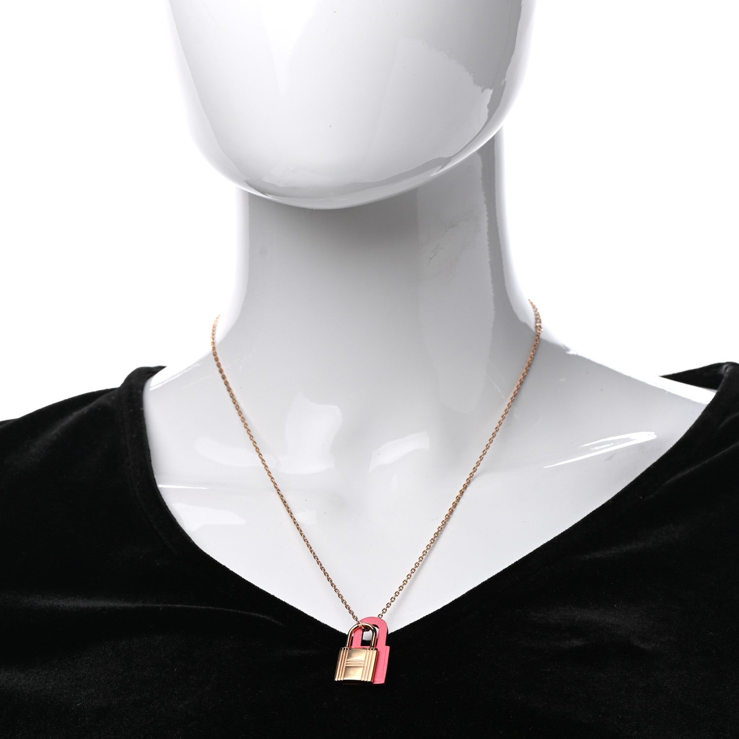Hermes Swift O'Kelly Pendant Necklace Rose Azalee 2 of 6