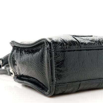 Marc Jacobs Shiny Crinkled Calfskin Mini The Tote Bag Black 10 of 11