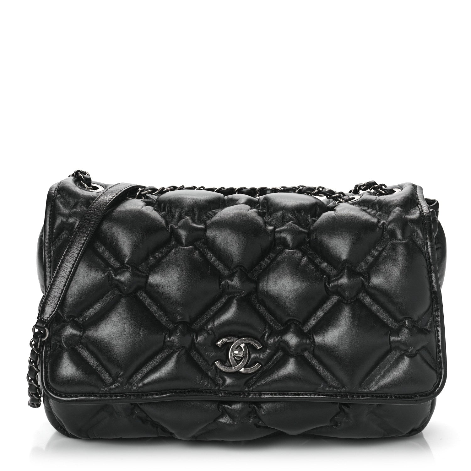 Chanel Calfskin Quilted Large Chesterfield Flap Black 3 of 9