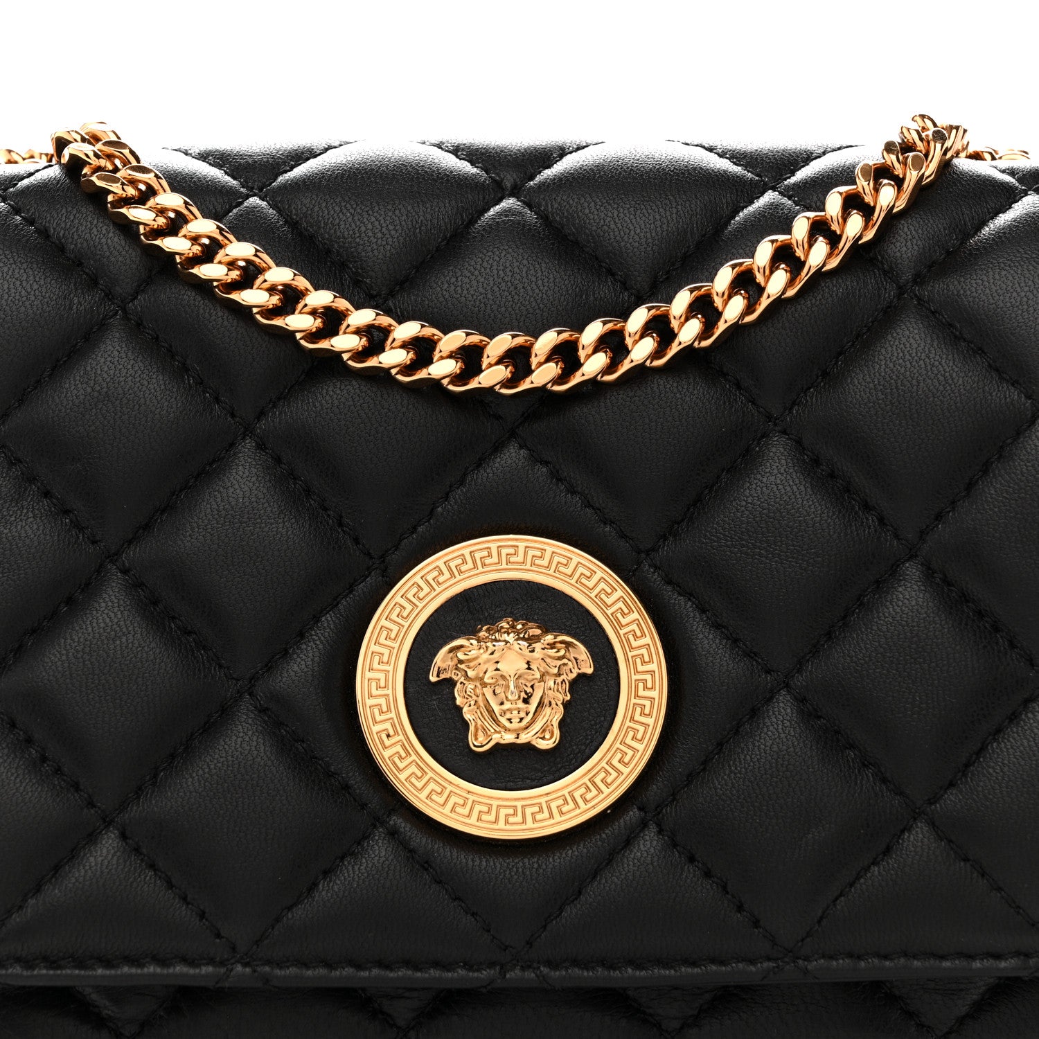 Versace Nappa Quilted Small Medusa Chain Crossbody Black 7 of 10