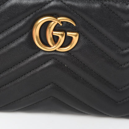 Gucci Calfskin Matelasse Mini GG Marmont Chain Bag Black 11 of 12