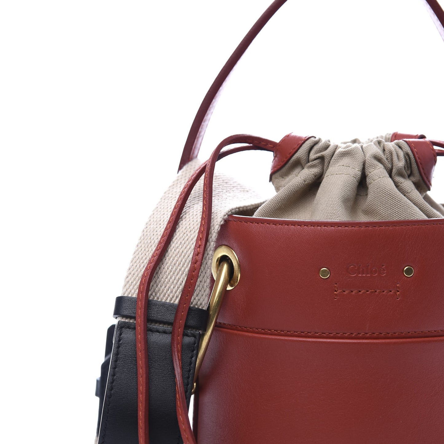 Smooth Calfskin Mini Roy Bucket Bag Earthy Red