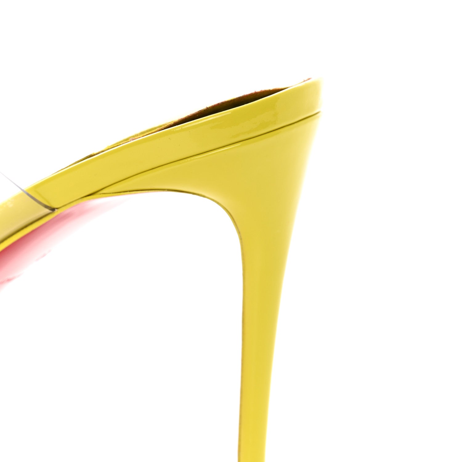 Christian Louboutin Patent PVC Just Nothing 85 Slide Sandals 39 Citrus 8 of 9