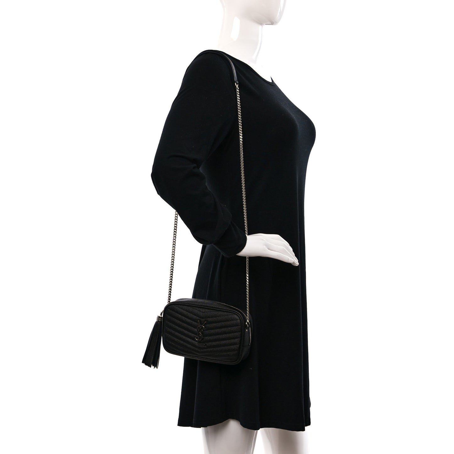 Grain De Poudre Matelasse Monogram Mini Lou Camera Bag Black