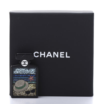 Chanel Resin CC Perfume Bottle Brooch Black Multicolor 6 of 6