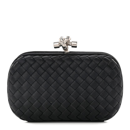 Bottega Veneta Satin Intreccio Impero Knot Clutch Black 1 of 6