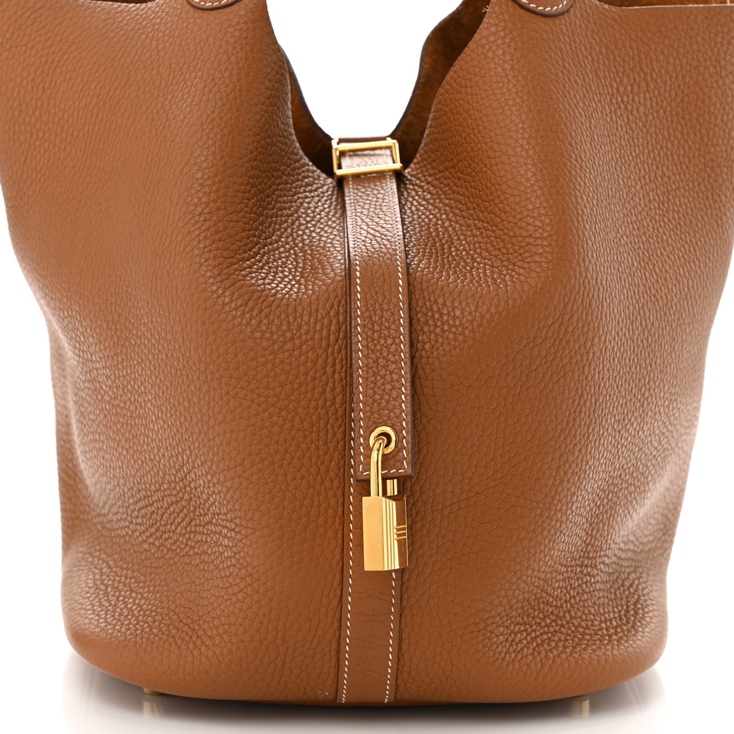 Hermes Taurillon Clemence Picotin Lock 26 GM Gold 8 of 10