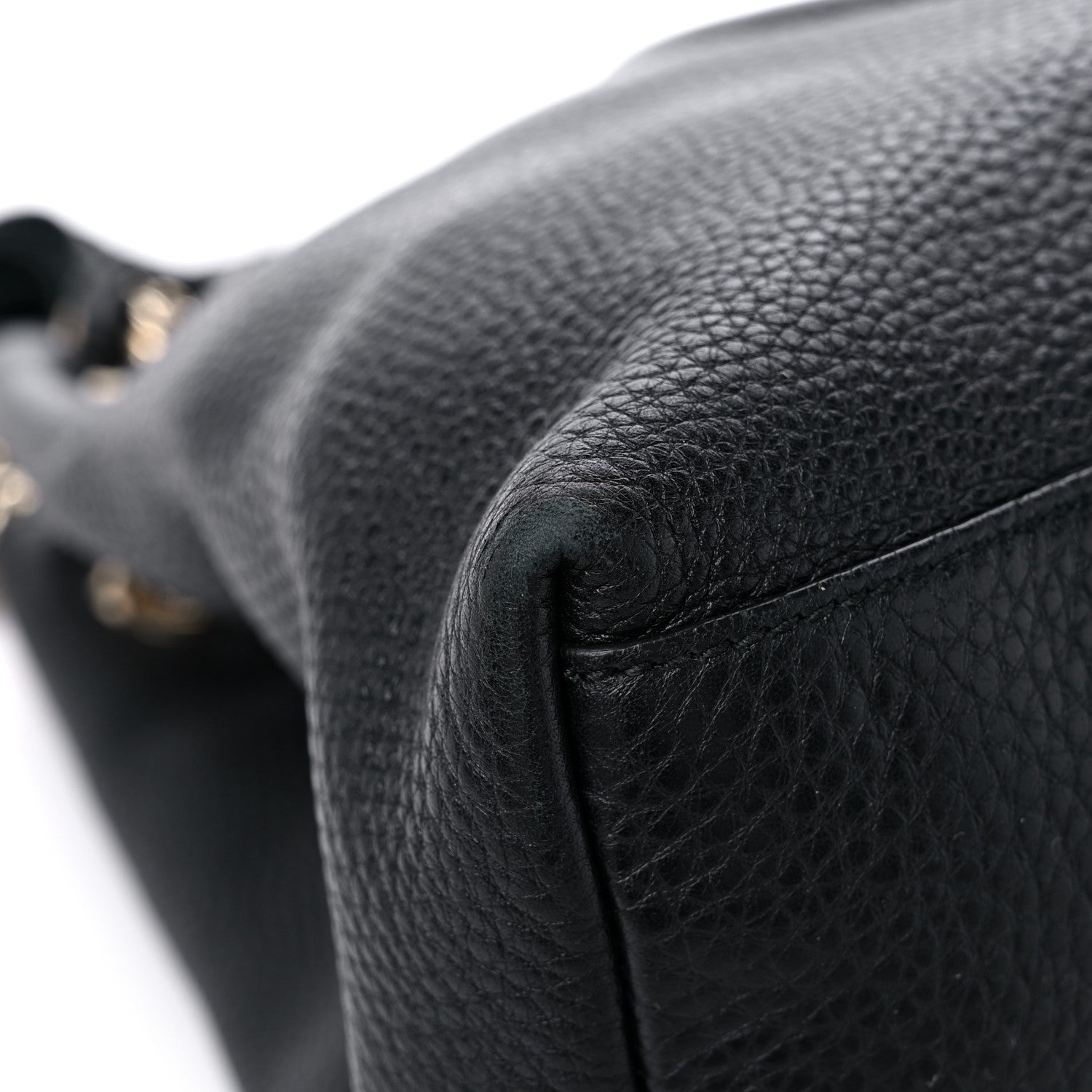 Gucci Pebbled Calfskin Medium Soho Chain Shoulder Bag Black 8 of 15