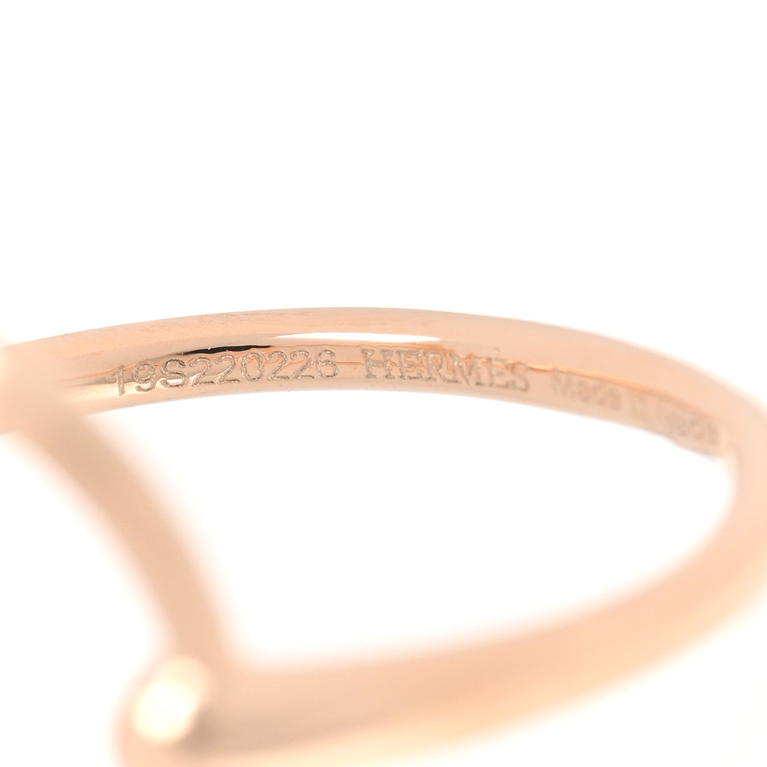 Hermes 18K Rose Gold PM Filet d'Or Ring 53 6.25 4 of 6
