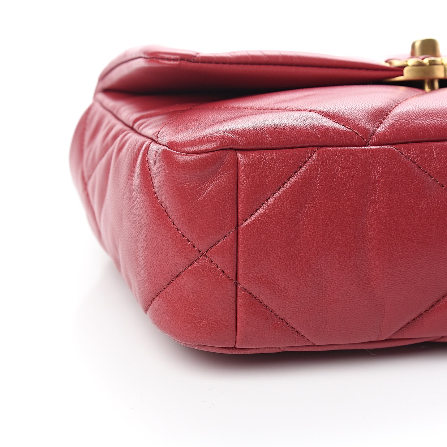 Goatskin Quilted Medium 19 Flap Dark Pink