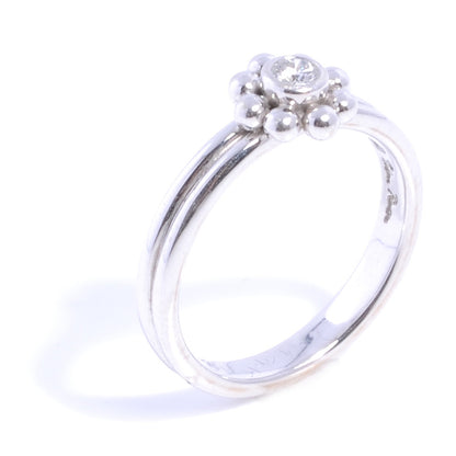 Tiffany 18k Diamond Flower Ring 7 3 of 7