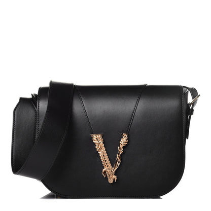 Versace Vitello Virtus Shoulder Bag Black 1 of 8