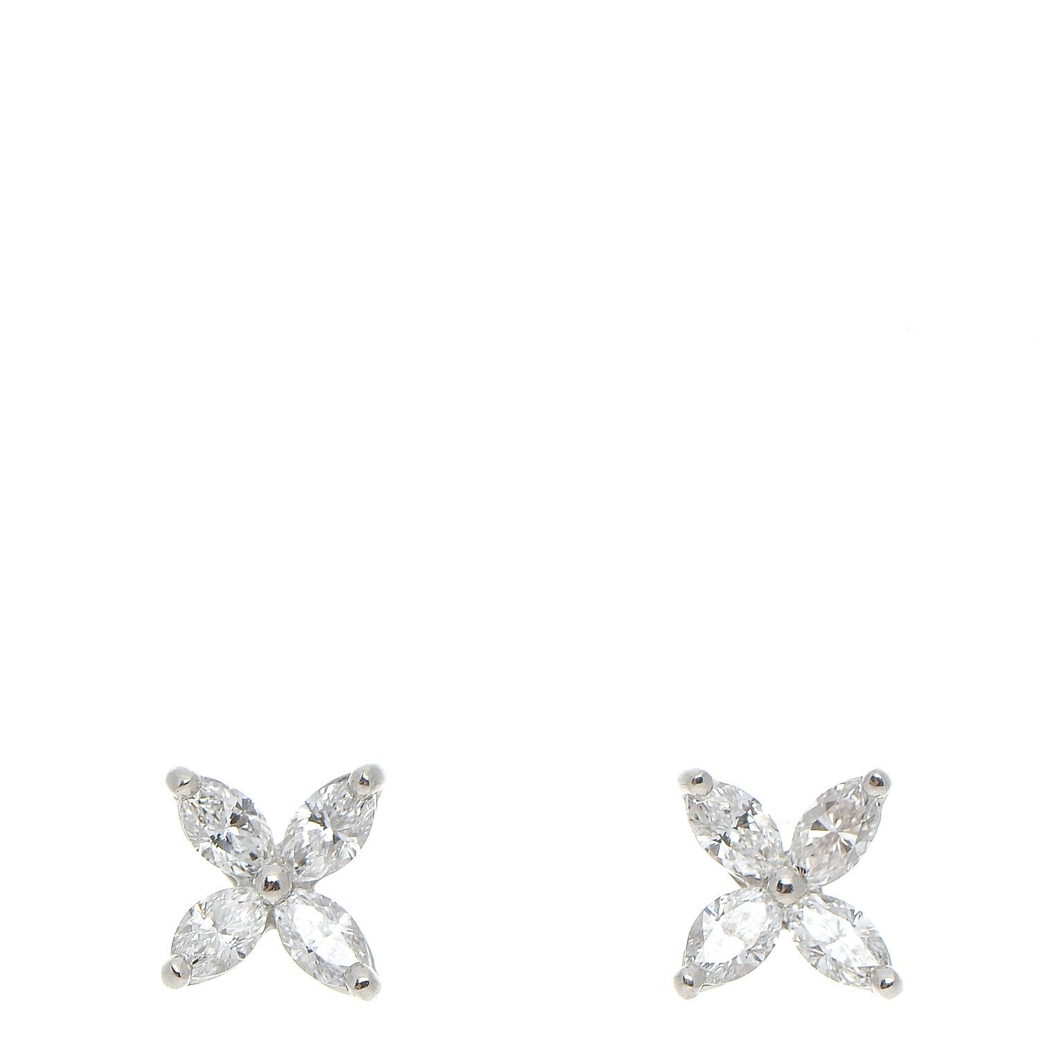 Tiffany Platinum Diamond .64ct Small Victoria Earrings 1 of 5