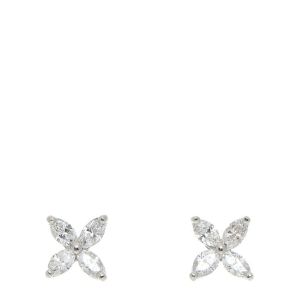 Tiffany Platinum Diamond .64ct Small Victoria Earrings 1 of 5