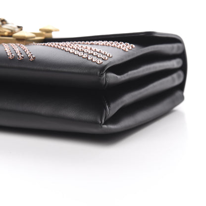 Gucci Calfskin Crystal Embellished Future Shoulder Bag Black 10 of 11