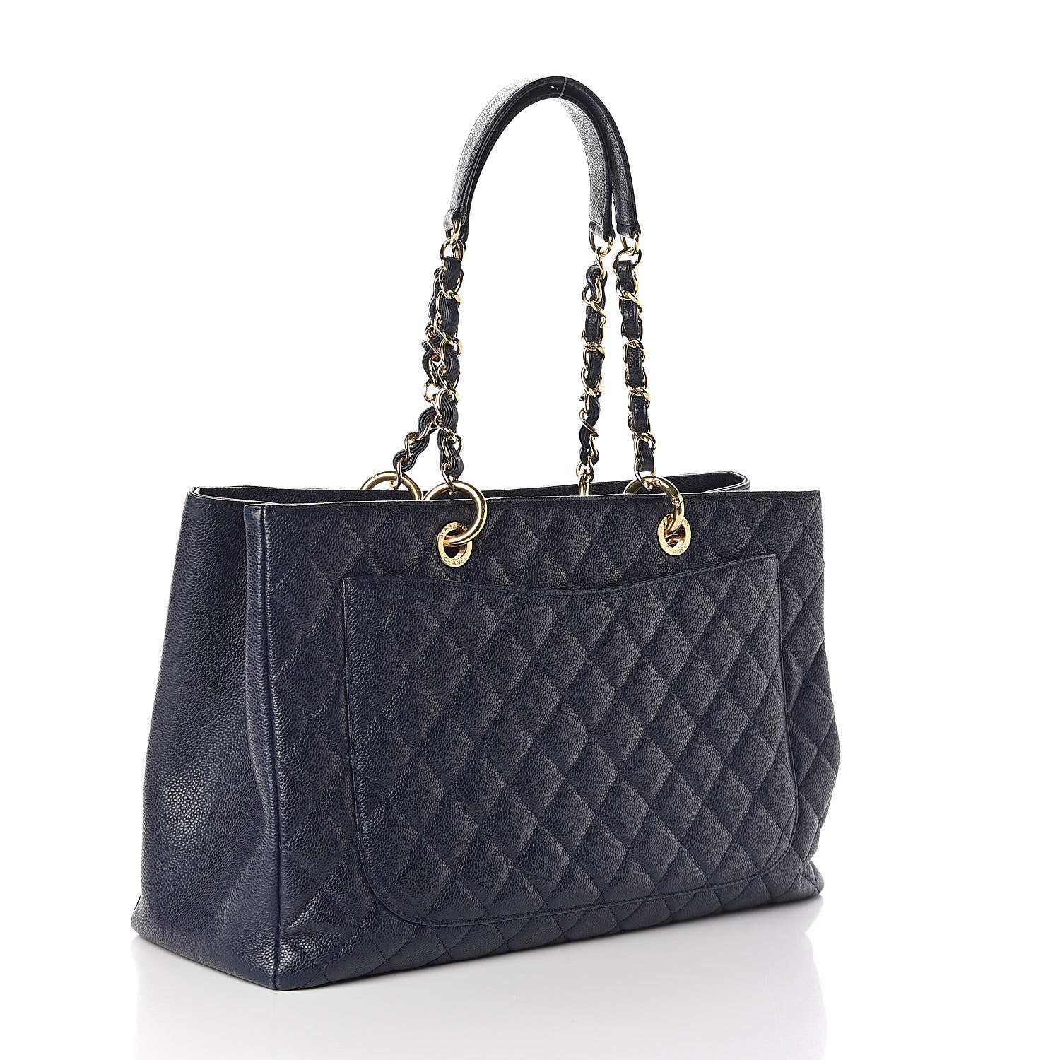 Chanel Caviar Quilted XL Grand Shopping Tote GST Blue 3 of 11