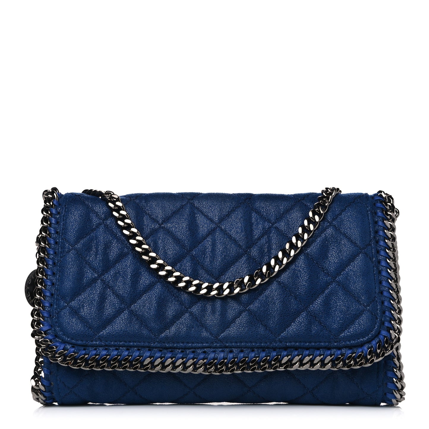 Shaggy Deer Quilted Falabella Clutch Blue