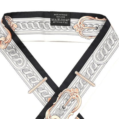 Hermes Silk Bride De Cour Twilly Black White Or Rose 2 of 4