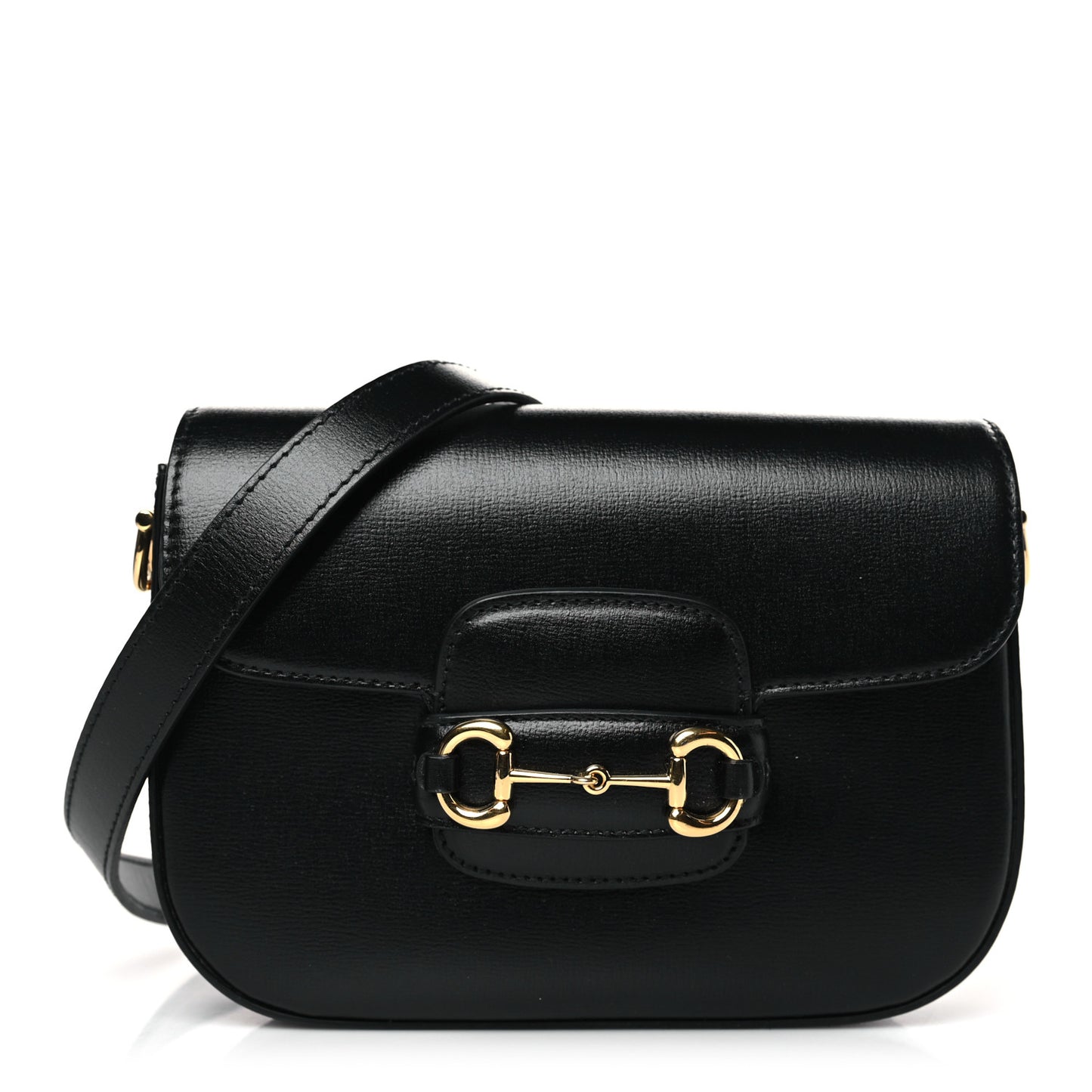 Azalea Calfskin Web Mini Horsebit 1955 Shoulder Bag Black