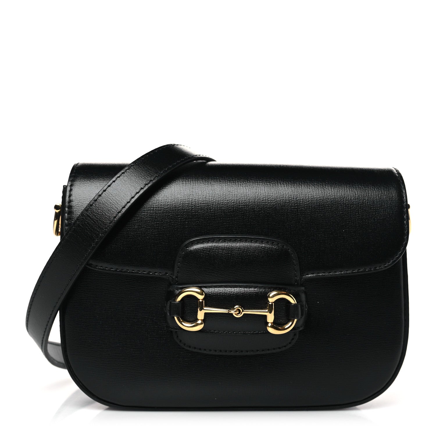 Gucci Azalea Calfskin Web Mini Horsebit 1955 Shoulder Bag Black 1 of 8