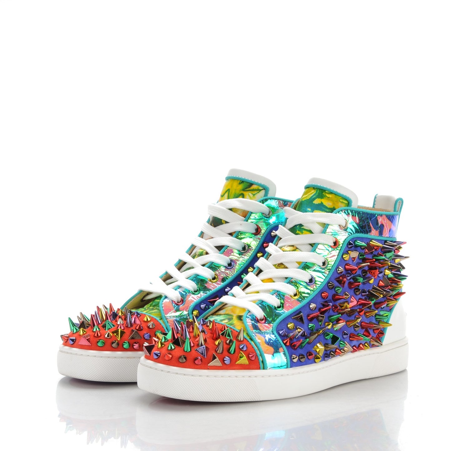 Suede Nappa Louis Pik Pik Orlato Flat Spikes Mens Sneakers 41.5 Multicolor