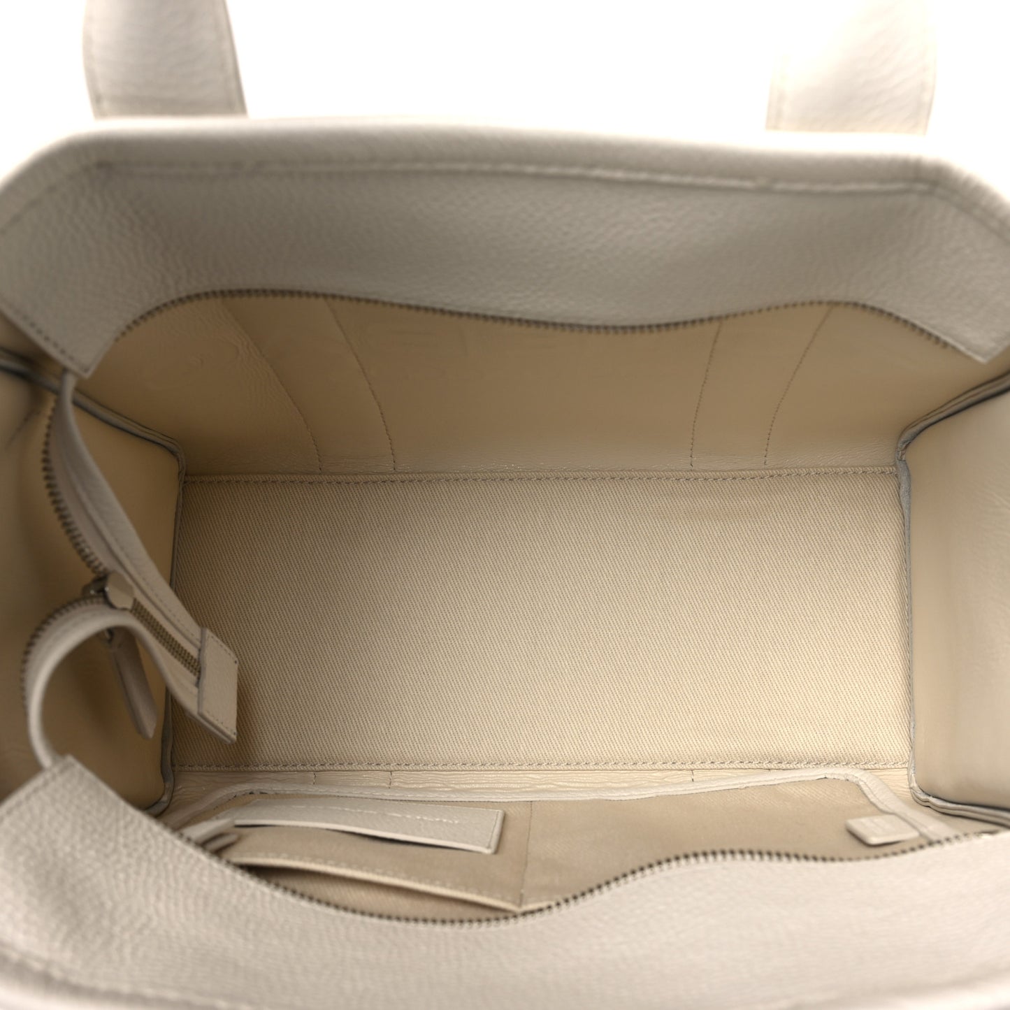Grained Calfskin Medium The Tote Bag Cotton Silver