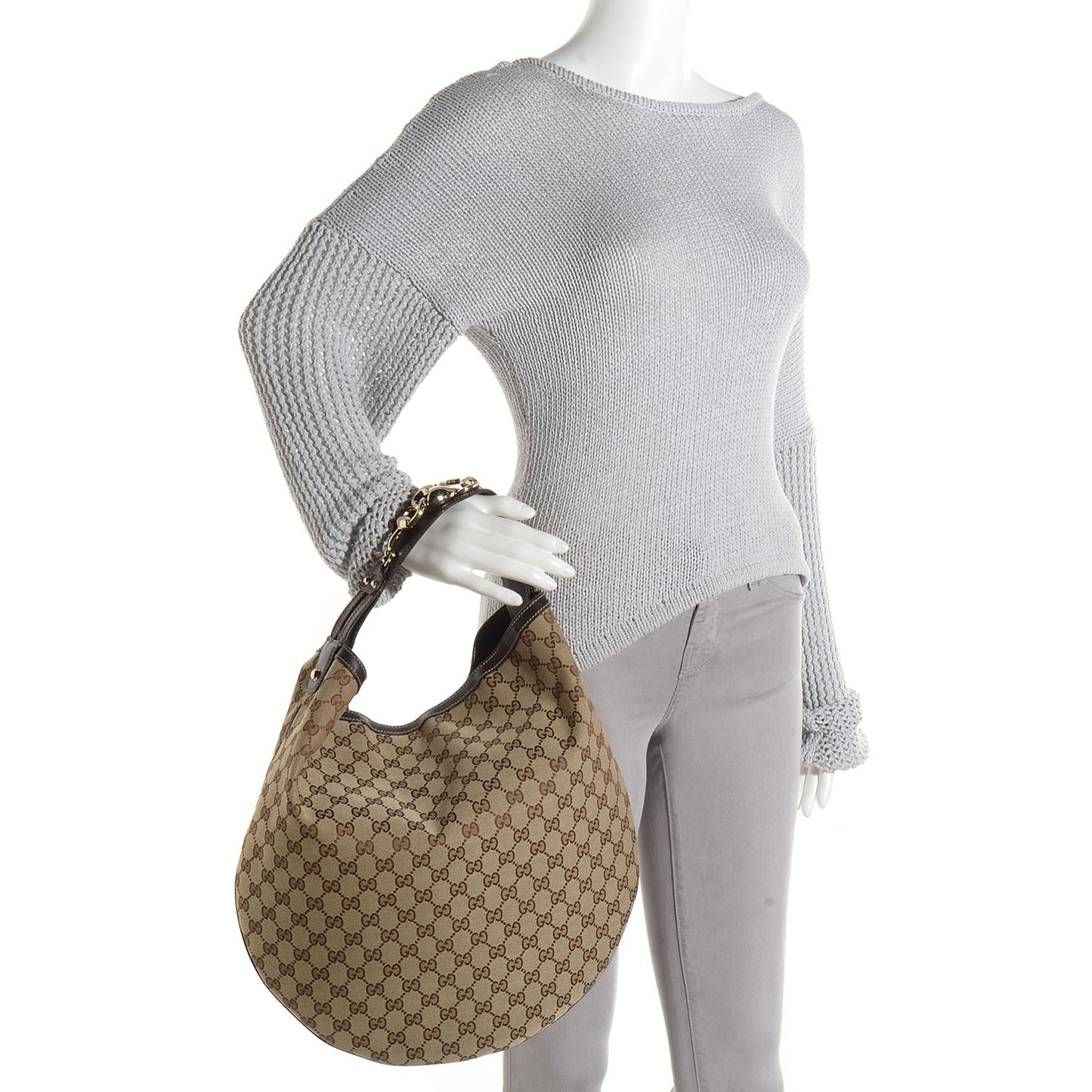 Monogram Large Wave Hobo Dark Brown