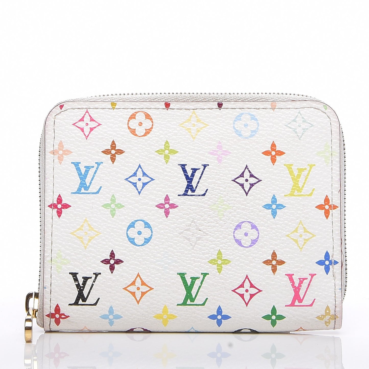 Monogram Multicolor Zippy Coin Purse White